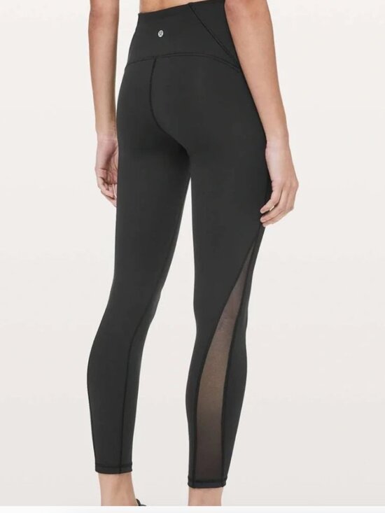 lululemon athletica Pants - Lululemon Train Times Black Leggings 7/8  Sheer details sz 2